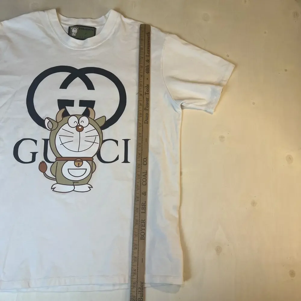 Doraemon x Gucci oversize T-shirt Men's Sz Xsmall White Short Sleeve